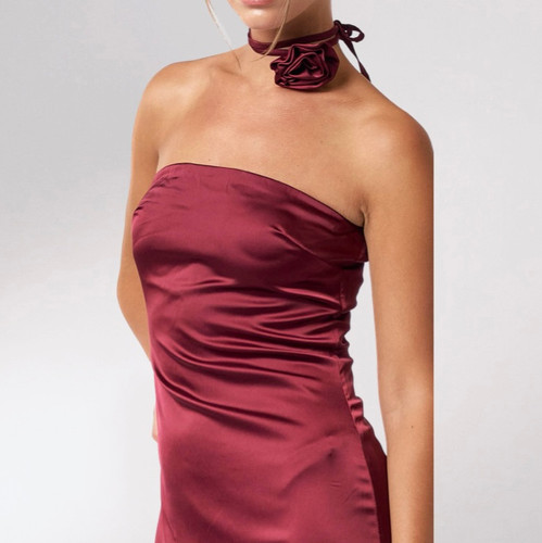 scarlett satin maxi dress Scarlette Brown Maxi Dress
