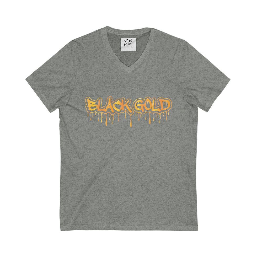 Thumbnail: "Black Gold" Drip Unisex Jersey Short Sleeve V-Neck Tee