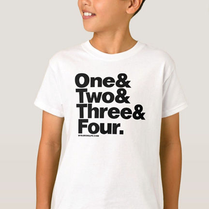 T-shirt design featuring names of family members or pets.