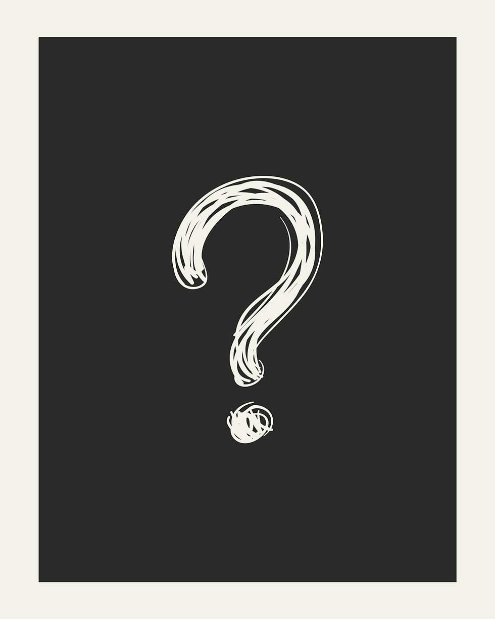 A question mark on a blank canvas