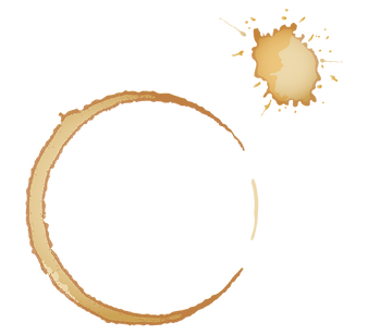 coffee stains and splashes.