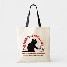 The Purrfect Spill Cafe Tote Bag