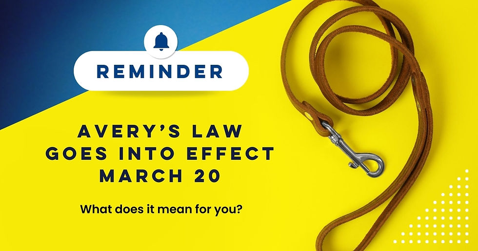 REMINDER: Avery's Law goes into effect March 20. What does it mean for you?