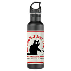 The Purrfect Spill Cafe Stainless Steel Water Bottle