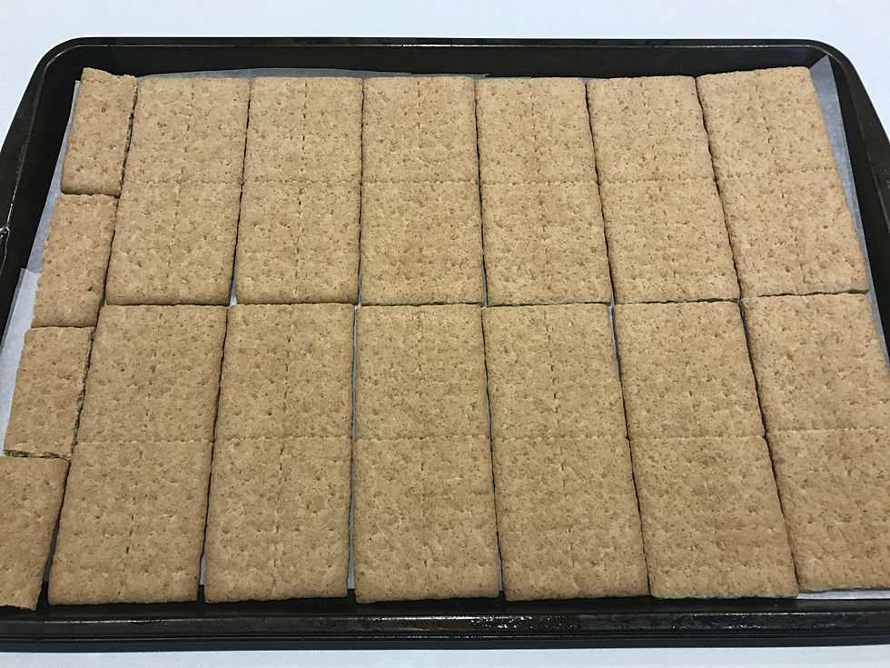 Line Cookie Sheet with Graham Wafers