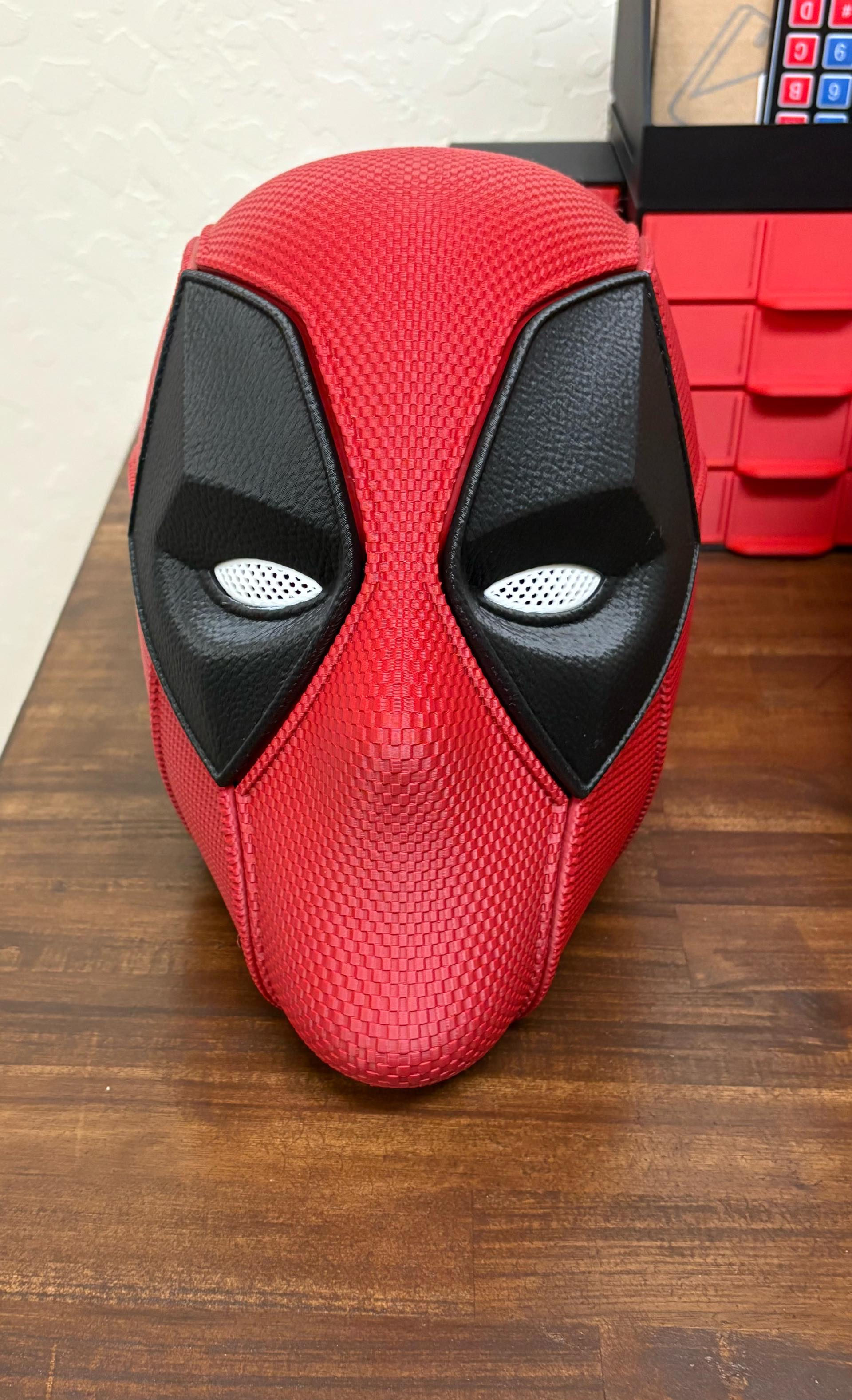 Premium 3D Printed Deadpool Cosplay Helmet with Magnetic Assembly