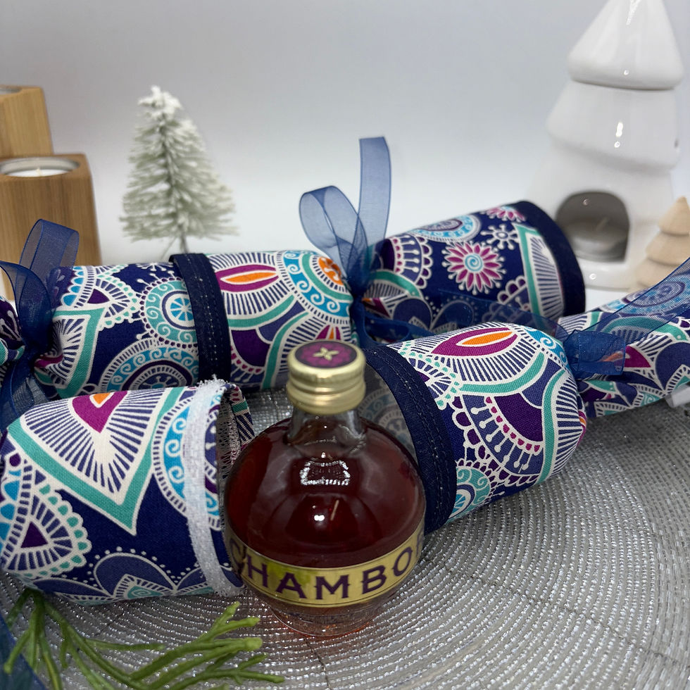 Thumbnail: Blue Mandala Patterned Fabric Reusable Christmas Cracker