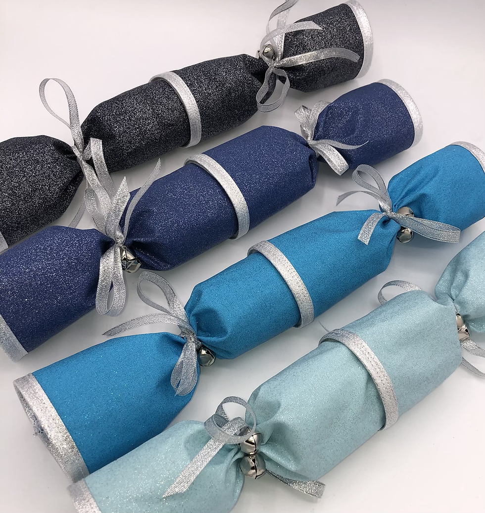 Thumbnail: Silver Glitter Fabric Crackers - Set of 2