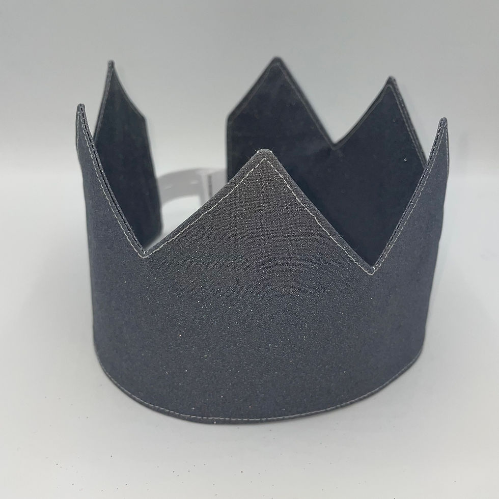 Thumbnail: Adjustable Glitter Fabric Party Crowns - Silver & Gold - Range of others colours