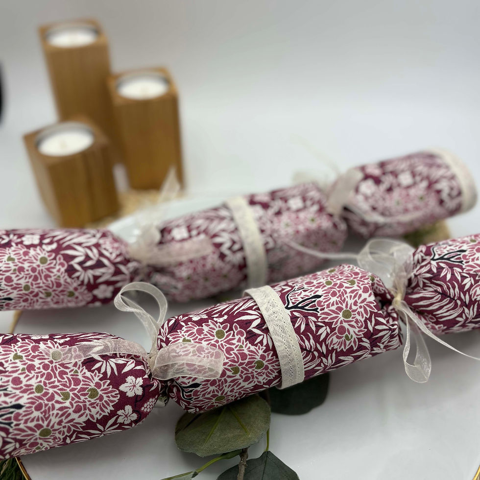 Thumbnail: Liberty Winterbourne Woodhaze Pink Fabric Reusable Crackers Sets of 4 or 5