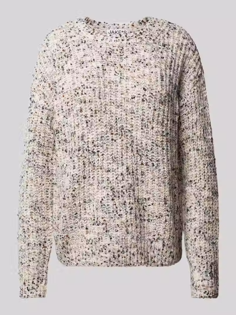 Küçük resim: Jake*s Casual Knit sweater with a round neck in ecru SW20155