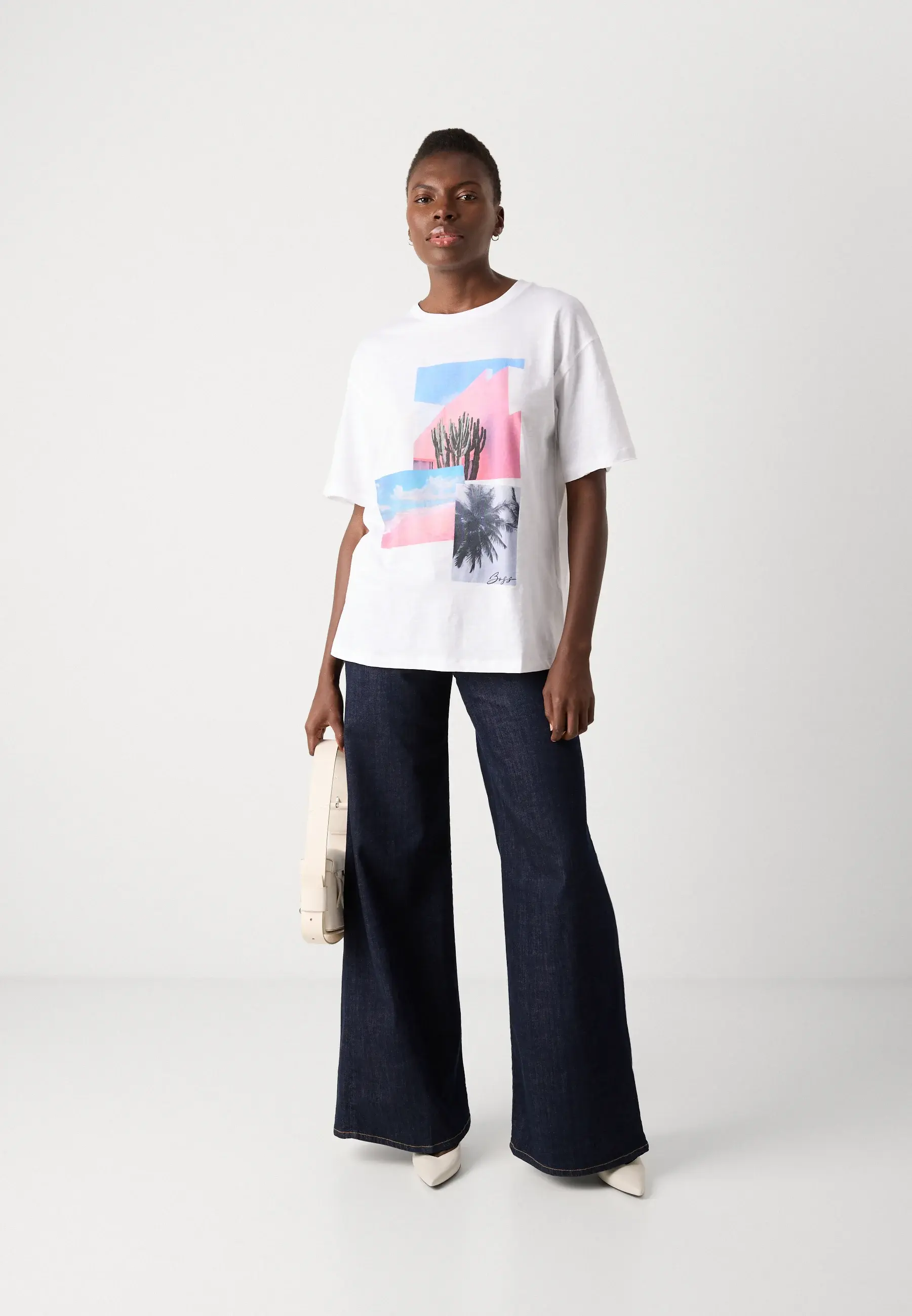 T-SHIRT BOSS Print T-shirt - natural T-SH20053