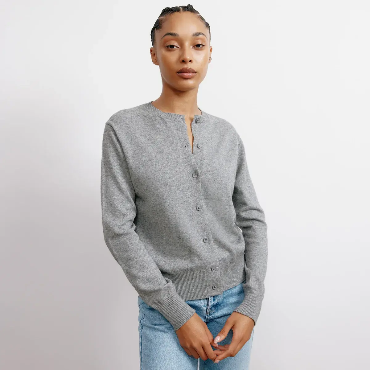 BASIC Grey Cotton CARDIGAN CD20052