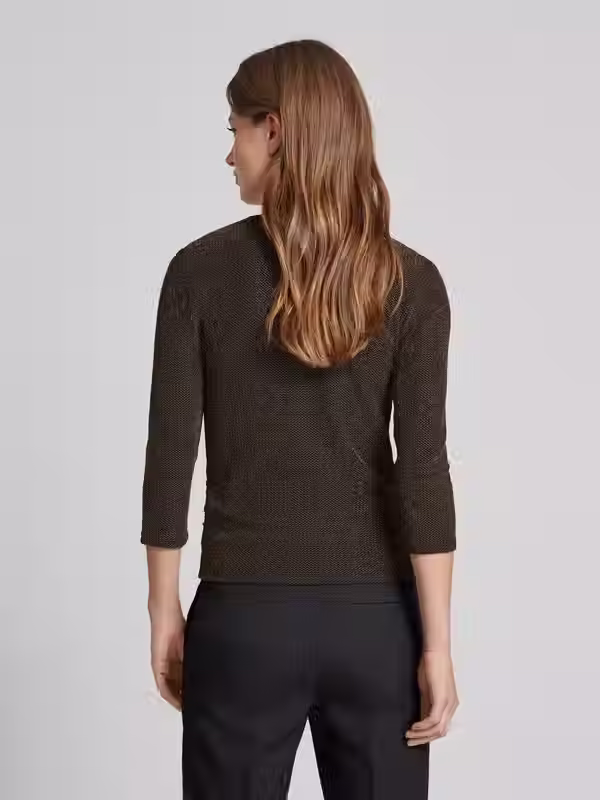 Thumbnail: Christian Berg WomaN Regular fit blouse with sleeves in gold melan W20114