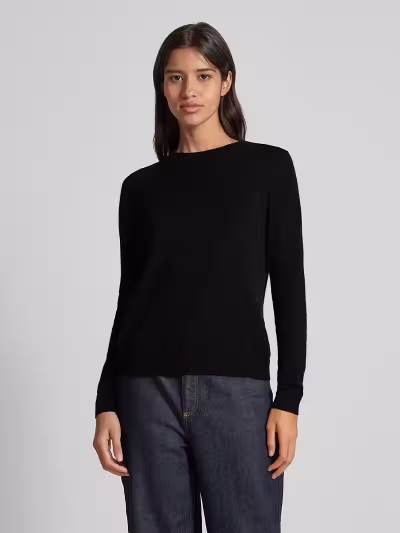 Küçük resim: Christian Berg Woman  knit sweater in pure cashmere in black SW20156