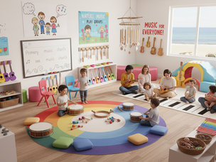 Maria Moon Music learning music with children in a circle with parents