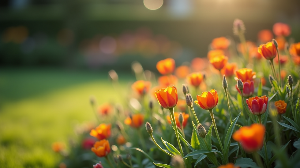 Close-up view of a well-maintained garden with colorful flowers