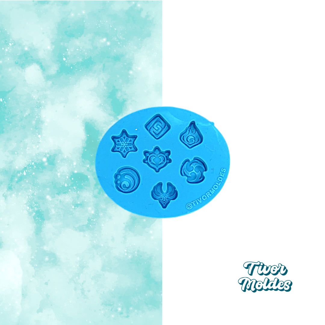 Molde - Shaker Bits Elementos Genshin