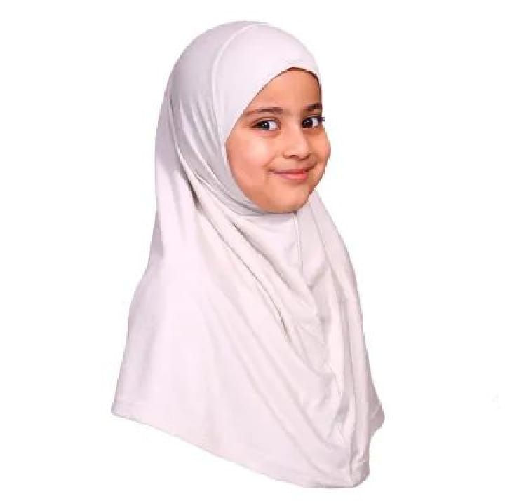 Thumbnail: White Maqna Hijab  one-piece, ready-to-wear hijab