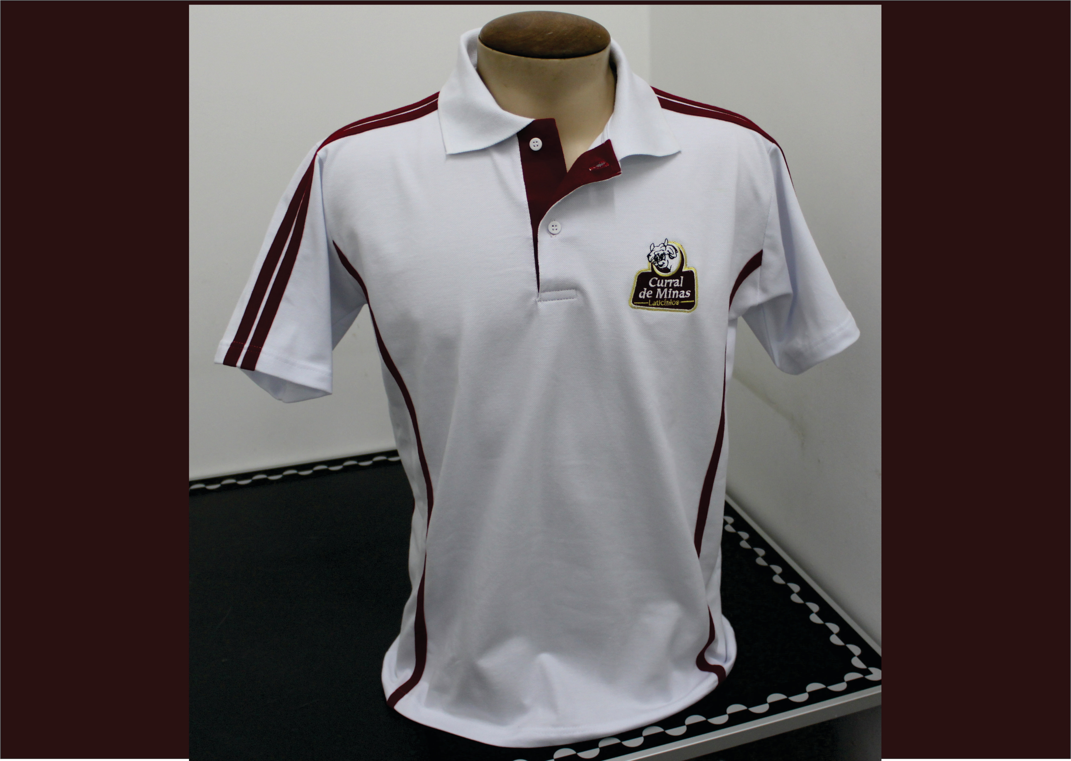 Camisa gola polo com detalhes.