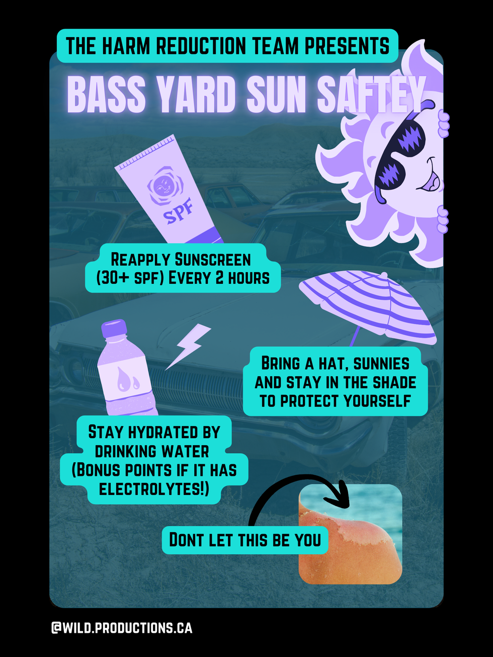 Orange Retro Summer Sun Safety Tips Poster