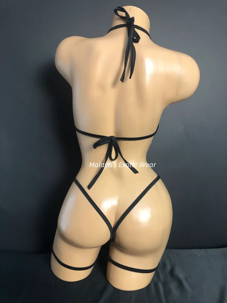 Thumbnail: Sexy Romper - Black Net Garter Style Romper