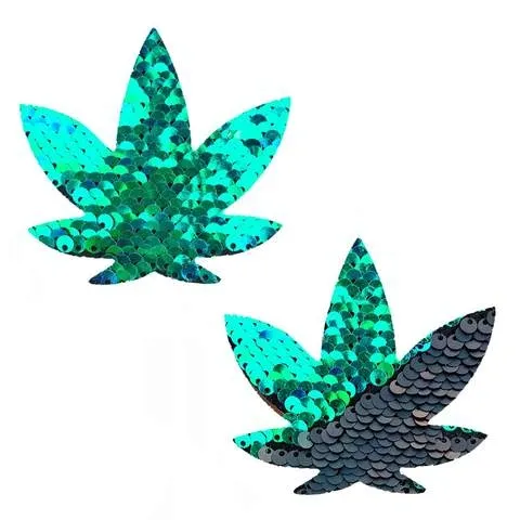 Pasties - Flip Sequin Leaf Nipple Coverings - Nipple Pasties