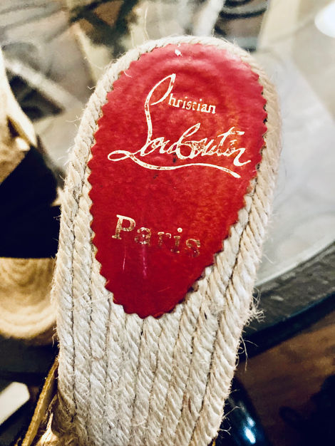 Louis Vuitton straw clog