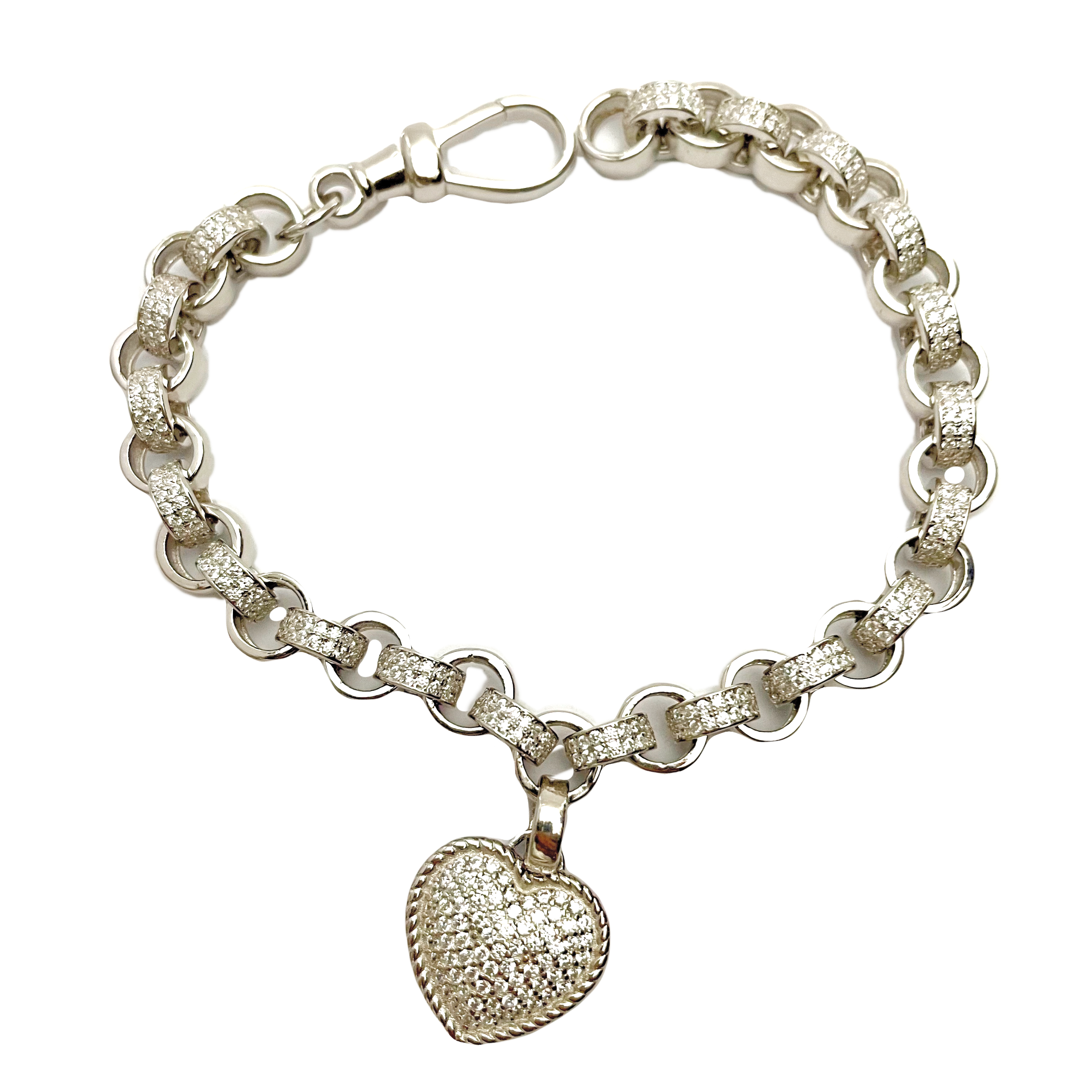 STERLING SILVER HEART BELCHER CHAIN