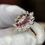 Thumbnail: .25cttw Natural Ruby and diamond ring - Item # 419