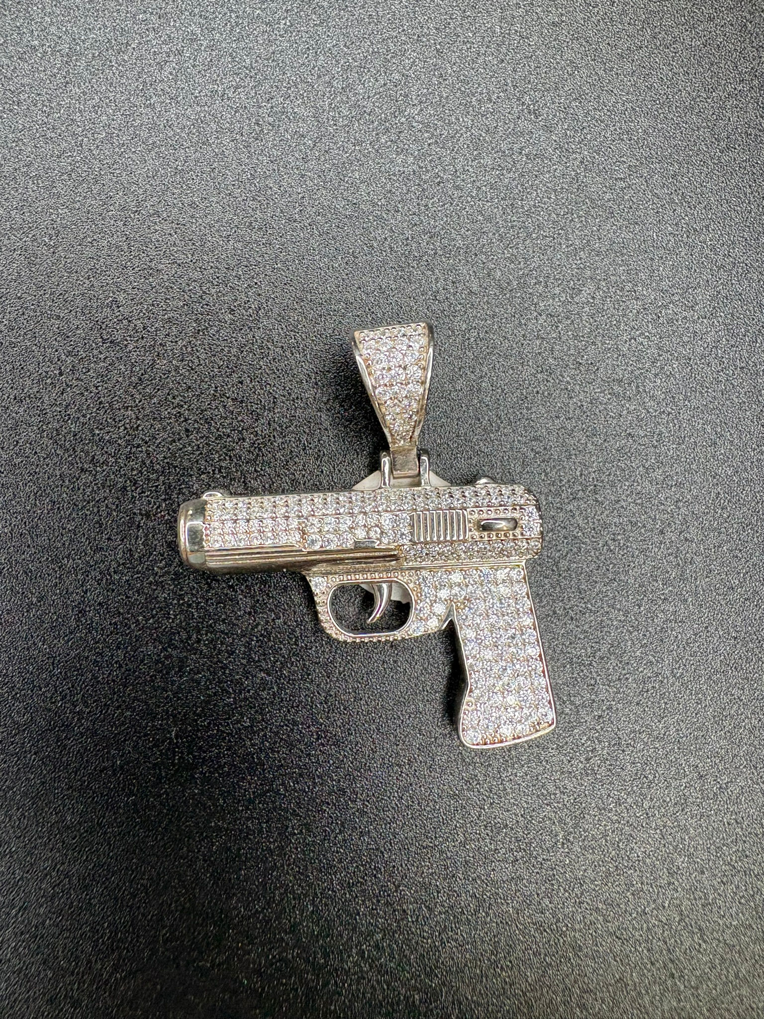 Sterling Silver "Pistol" CZ Pendant- Item # 205