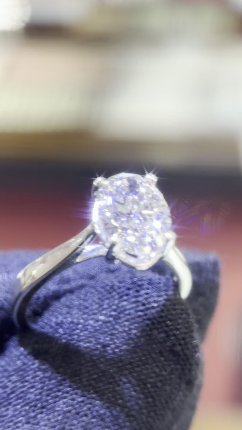 Thumbnail: 2.03CT VVS1-F Oval Lab Grown Diamond Engagement Ring in 14K White Gold