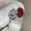 Thumbnail: 3cttw LG Ruby and Diamond Pear Ring