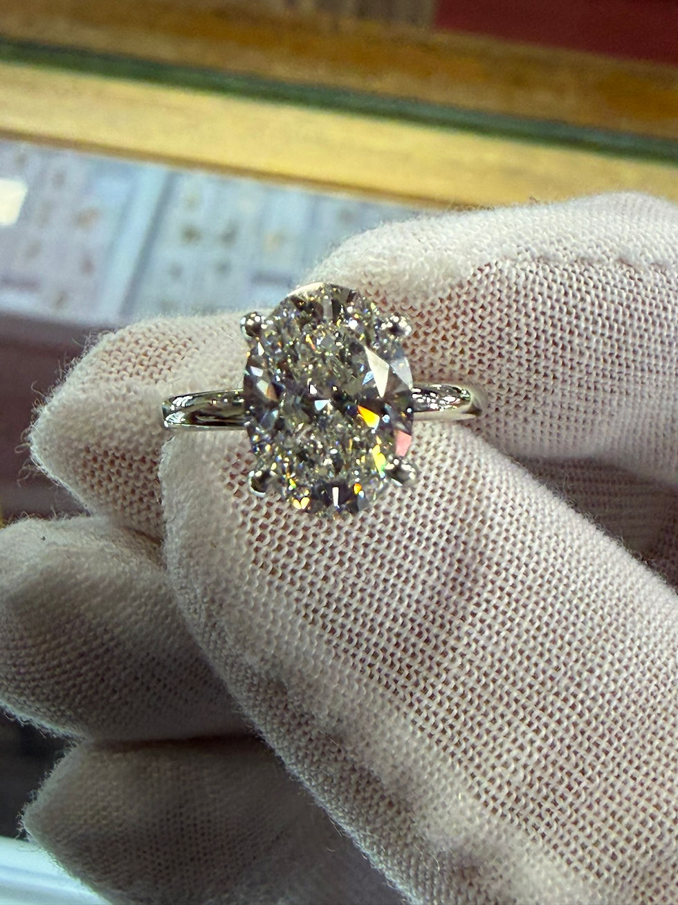 3.09ct Lab-Grown VS1 G Oval Diamond Solitaire in 14K White Gold