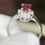 Thumbnail: .60ct Natural Ruby and Diamond Ring - Item # 129
