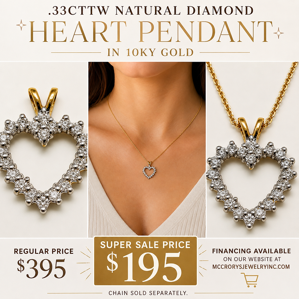 0.33CTTW natural diamond heart pendant in 10K yellow gold