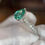 Thumbnail: 1.5cttw Natural Emerald and Diamond Ring- Hidden Halo - Item # 162