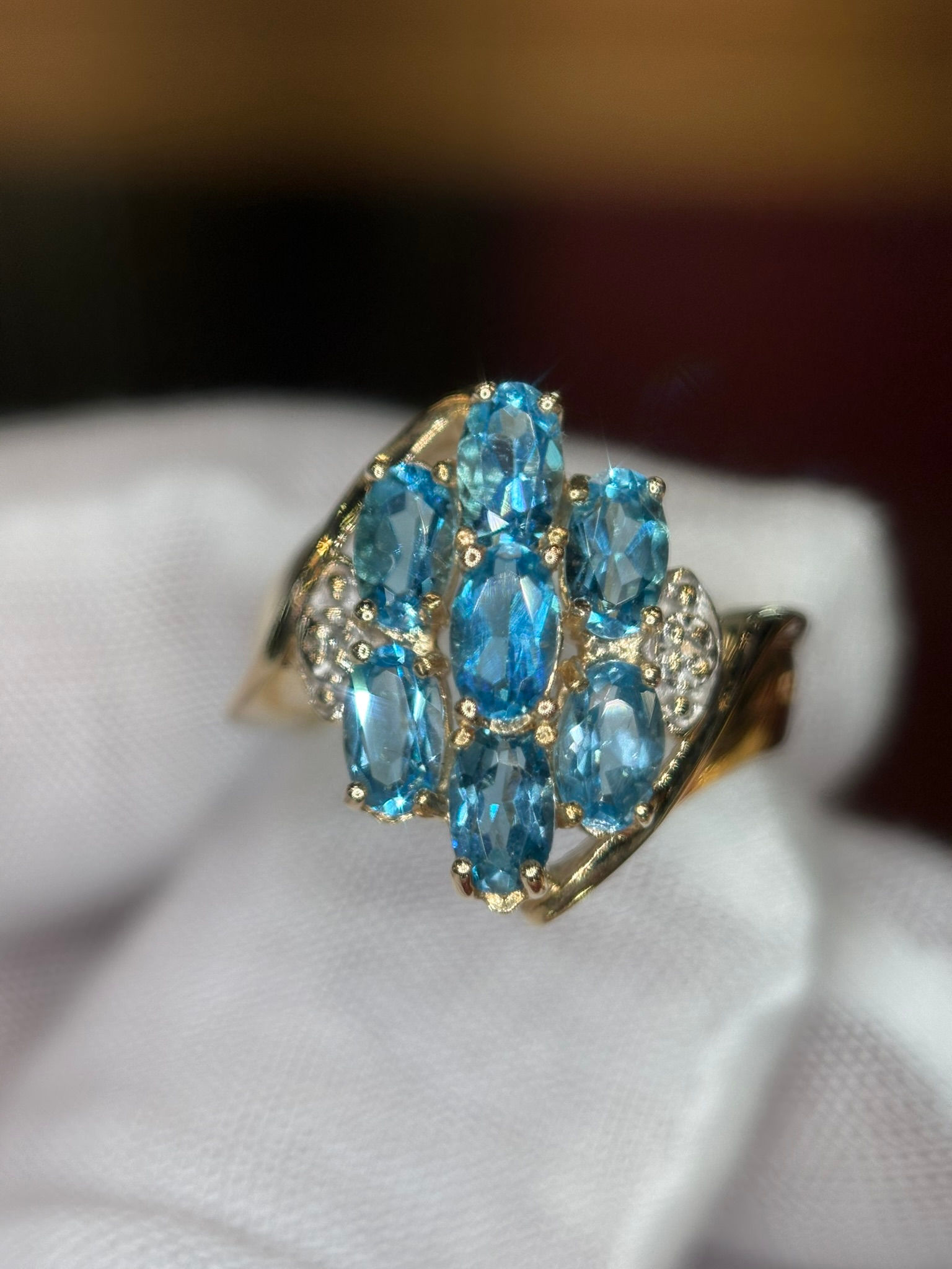 1.5cttw Natural Blue Topaz and Diamond Ring-Item #526