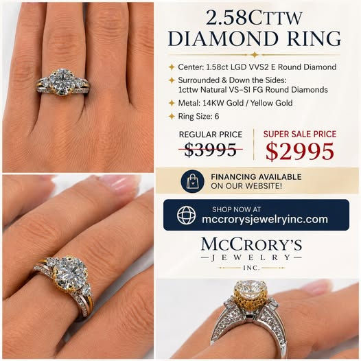 2.58cttw diamond ring sale by McCrory's Jewelry