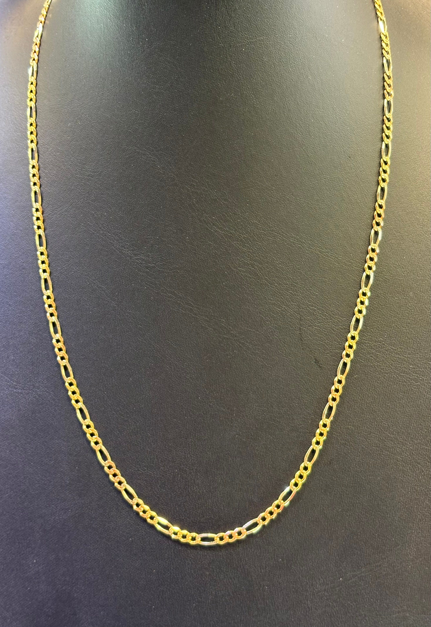 24" 14K Tri-Color Gold Chain | Yellow, White & Rose Gold | Classic Link Design