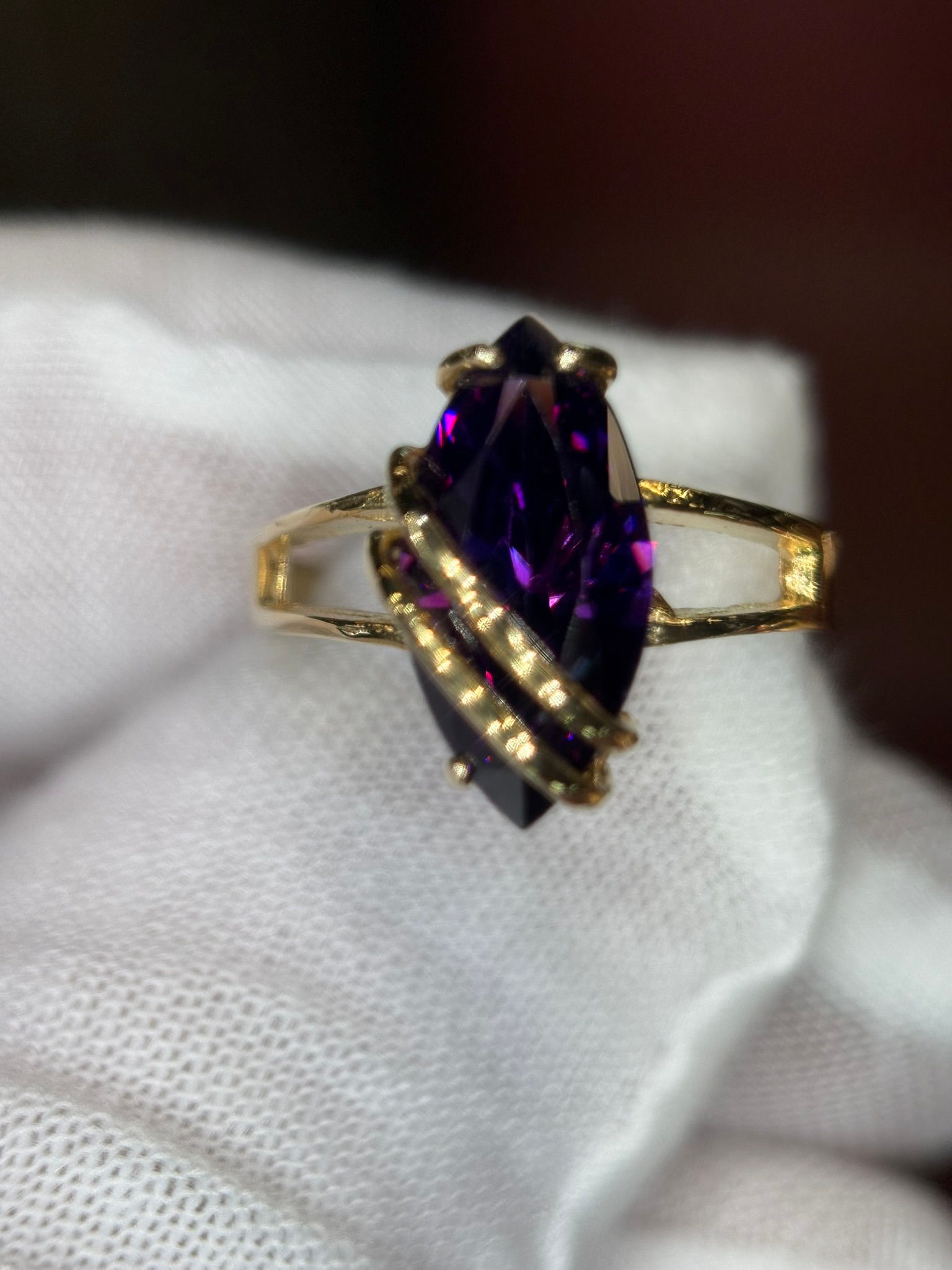 2ct "Rich Purple" Marquise Cut Amethyst Ring-Item #539