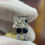 Thumbnail: 7cttw Princess Cut Diamond and Round Sapphire Set - Item # 173