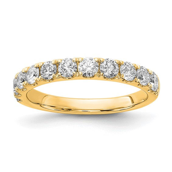 Thumbnail: Gold wedding band with round-cut diamonds