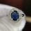 Thumbnail: 2ct Natural Sapphire and Diamond Ring - Item # 106