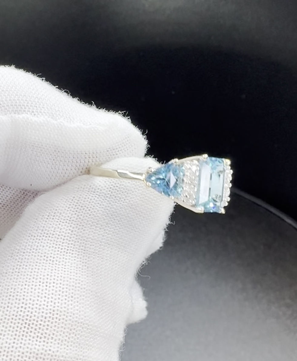 Thumbnail: 1.5cttw Natural Blue Topaz Emerald Cut - Item # 298