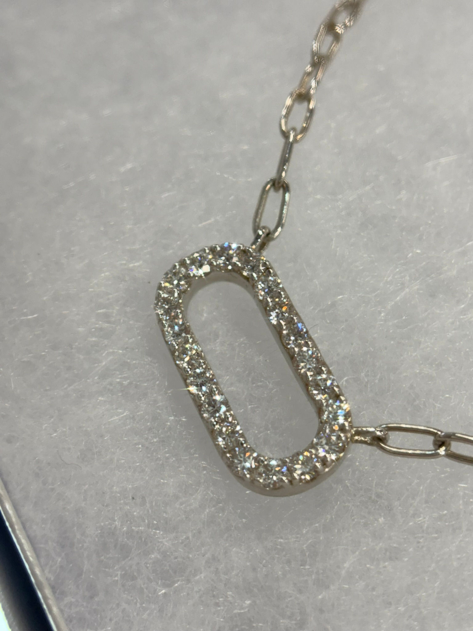 1ct TW Lab-Grown Diamond Open Oval Necklace in .925 Sterling Silver