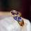 Thumbnail: Natural Tanzanite & Amethyst Bypass Ring | Marquise Cut Gemstones | 14K Gold
