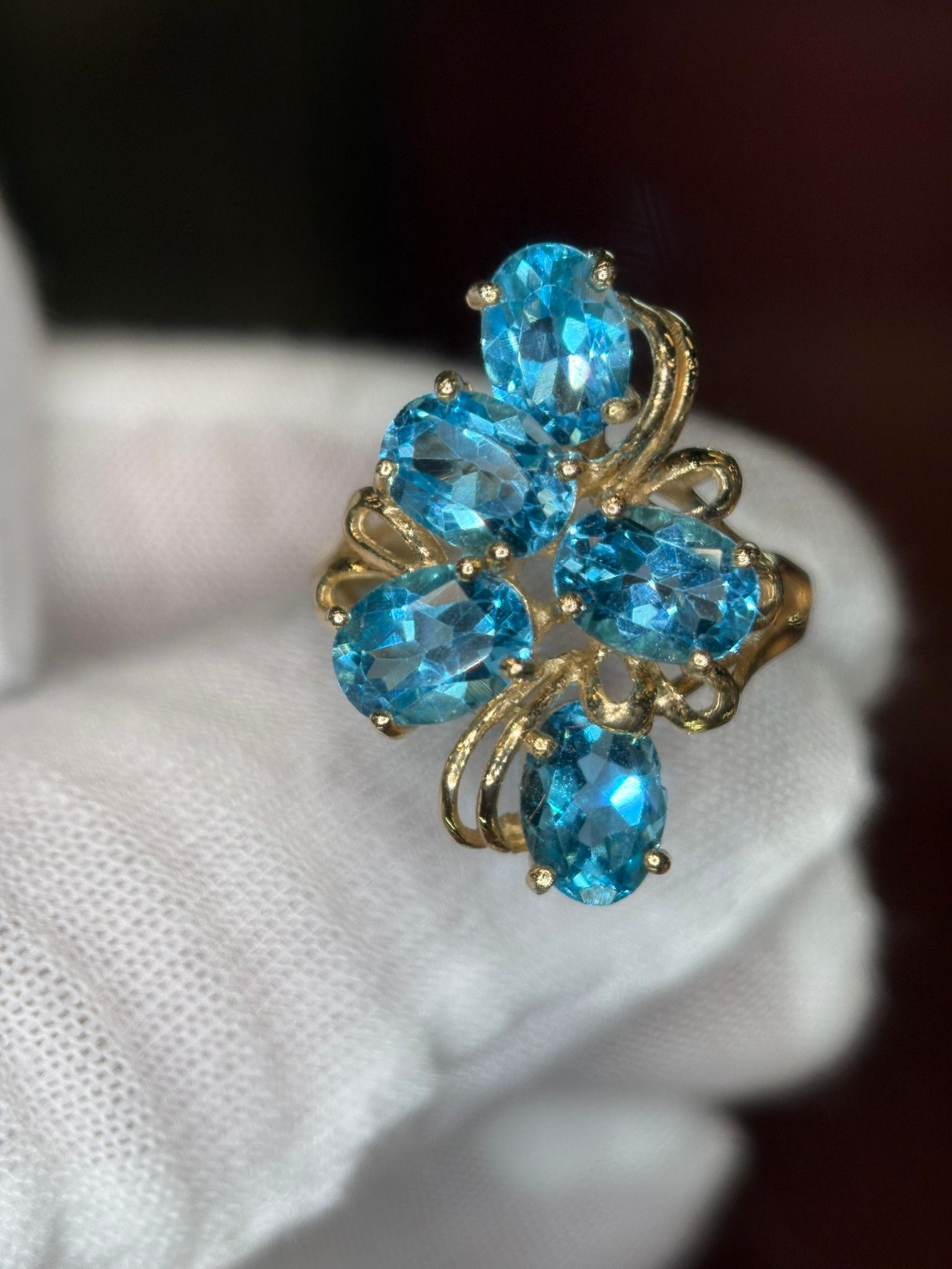 3cttw Natural Blue Topaz Cluster-Item #497