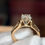 Thumbnail: 1.35CTTW Natural Diamond Ring | 1.10CT Round Center | Champagne Diamond Accents
