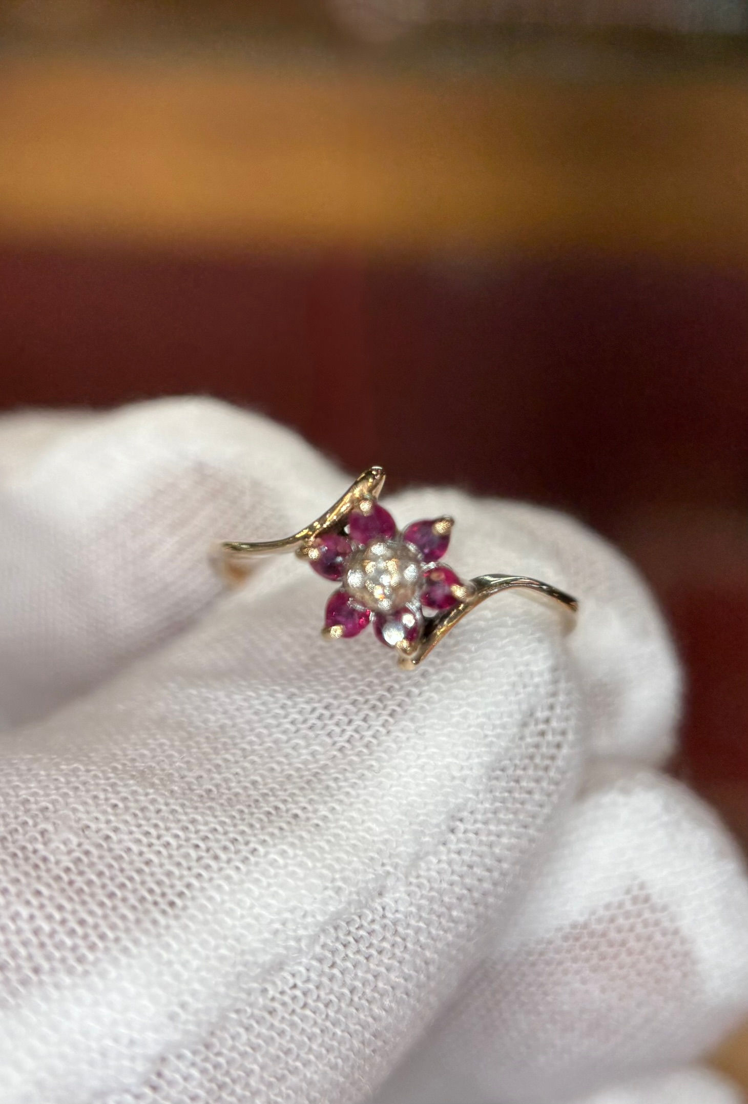 Vintage Flower Ruby and Diamond 1 - Item # 39